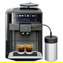 Siemens TE657F09DE EQ.6 plus extraKlasse Cafetera Superautomática espresso 19 bar, Molinillo, Espumador, 1.7L, 3 Temperaturas, Pantalla Táctil, Dark Inox/Acero Inoxidable