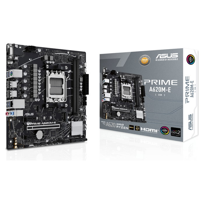 ASUS Placa Base Prime A620M-E-CSM Socket AM5 micro-ATX, Chipset AMD A620, Compatible con Ryzen 7000, 2x DDR5, 5 Almacenamientos, HDMI 2.1, DisplayPort 1.4, S/PDIF, 7.1 Audio ASUS Placa Base Prime A620M-E-CSM Socket AM5 micro-ATX, Chipset AMD A620, Compatible con Ryzen 7000, 2x DDR5, 5 Almacenamientos, HDMI 2.1, DisplayPort 1.4, S/PDIF, 7.1 Audio