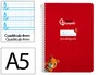 Liderpapel Cuaderno espiral Pautaguía A5 cuadro pautado 4mm rojo