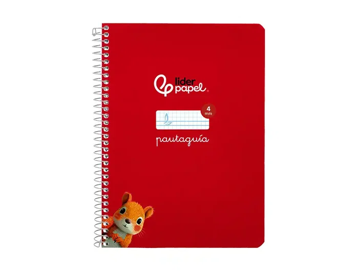 Liderpapel Cuaderno espiral Pautaguía A5 cuadro pautado 4mm rojo Liderpapel Cuaderno espiral Pautaguía A5 cuadro pautado 4mm rojo