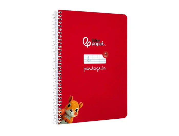 Liderpapel Cuaderno espiral Pautaguía A5 cuadro pautado 4mm rojo Liderpapel Cuaderno espiral Pautaguía A5 cuadro pautado 4mm rojo