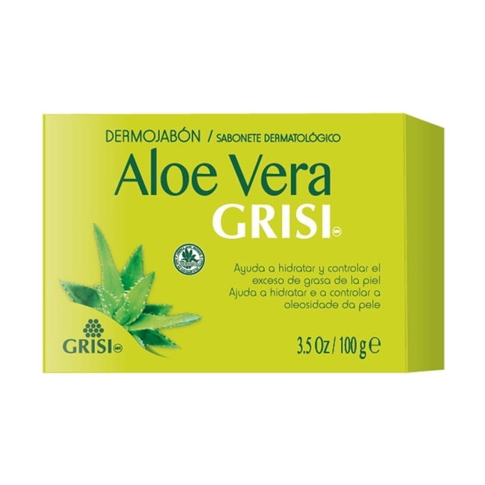 Grisi Jabón Aloe Vera 100 g - Dermojabón Facial para Pieles Mixtas y Grasas, Limpiador Hidratante y Regenerador Grisi Jabón Aloe Vera 100 g - Dermojabón Facial para Pieles Mixtas y Grasas, Limpiador Hidratante y Regenerador