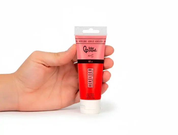 Liderpapel Pintura Acrílica Tubo de Plástico 60 ml Rojo Carmín