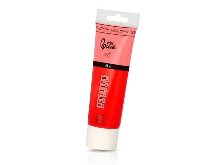 Liderpapel Pintura Acrílica Tubo de Plástico 60 ml Rojo Carmín