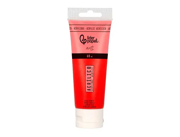 Liderpapel Pintura Acrílica Tubo de Plástico 60 ml Rojo Carmín