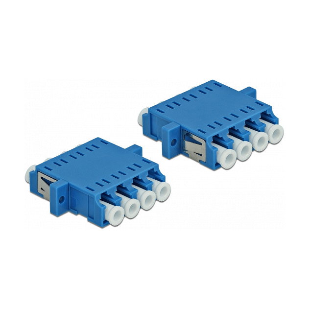 DeLOCK Acoplador de Fibra Óptica LC Quad Hembra a LC Quad Hembra Singlemode Azul
