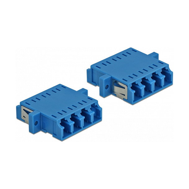 DeLOCK Acoplador de Fibra Óptica LC Quad Hembra a LC Quad Hembra Singlemode Azul