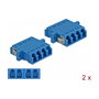 DeLOCK Acoplador de Fibra Óptica LC Quad Hembra a LC Quad Hembra Singlemode Azul