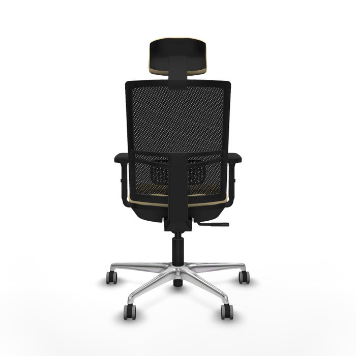 PIQUERAS Y CRESPO Silla de oficina Yunquera con mecanismo Sincro, Crema y Negro
