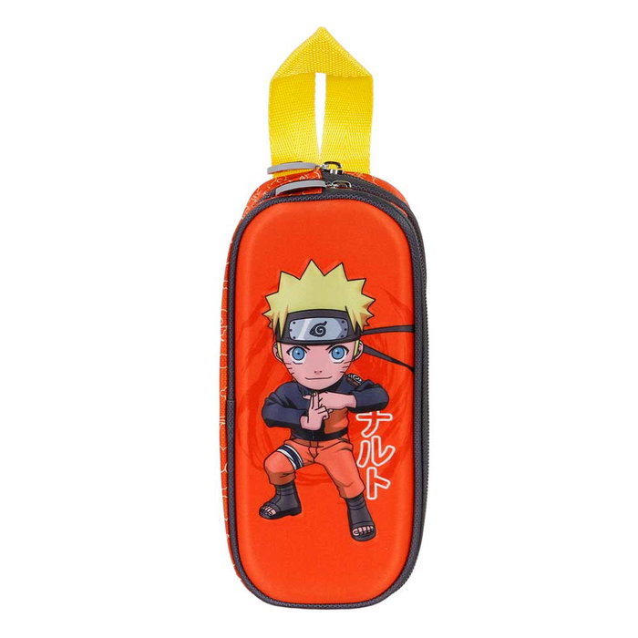 Naruto Estuche Portatodo Escolar 3D Doble Compartimento Multicolor con Relieve