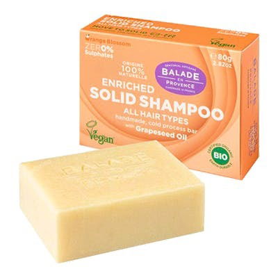 BALADE EN PROVENCE Champú Sólido Enriquecido Cabello Seco 40g - Aceite Semillas Uva Suavidad Bio