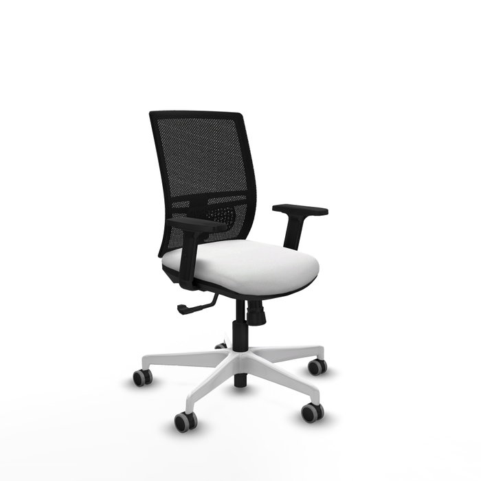PIQUERAS Y CRESPO Silla de oficina Yunquera con mecanismo Sincro, Blanco y Negro PIQUERAS Y CRESPO Silla de oficina Yunquera con mecanismo Sincro, Blanco y Negro