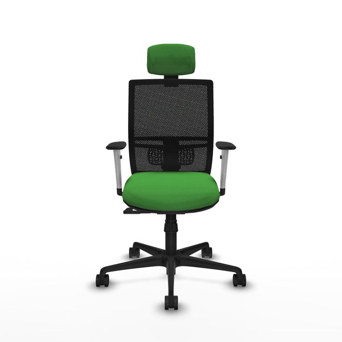 PIQUERAS Y CRESPO Silla de oficina Yunquera con mecanismo Sincro, Verde y Negro