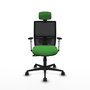 PIQUERAS Y CRESPO Silla de oficina Yunquera con mecanismo Sincro, Verde y Negro