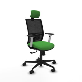 PIQUERAS Y CRESPO Silla de oficina Yunquera con mecanismo Sincro, Verde y Negro
