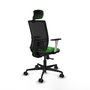 PIQUERAS Y CRESPO Silla de oficina Yunquera con mecanismo Sincro, Verde y Negro
