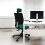 PIQUERAS Y CRESPO Silla de oficina Yunquera con mecanismo Sincro, Verde y Negro
