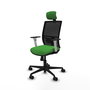 PIQUERAS Y CRESPO Silla de oficina Yunquera con mecanismo Sincro, Verde y Negro