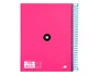 Antartik Cuaderno espiral A5 micro 120h 100 gr horizontal 5 bandas 6 taladros color rosa