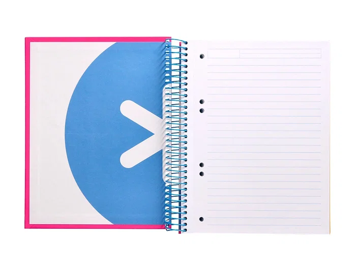 Antartik Cuaderno espiral A5 micro 120h 100 gr horizontal 5 bandas 6 taladros color rosa