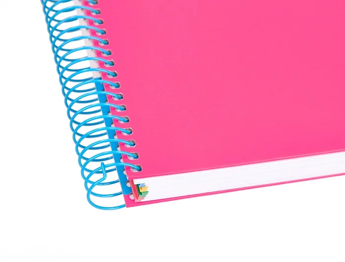 Antartik Cuaderno espiral A5 micro 120h 100 gr horizontal 5 bandas 6 taladros color rosa