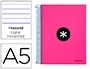 Antartik Cuaderno espiral A5 micro 120h 100 gr horizontal 5 bandas 6 taladros color rosa