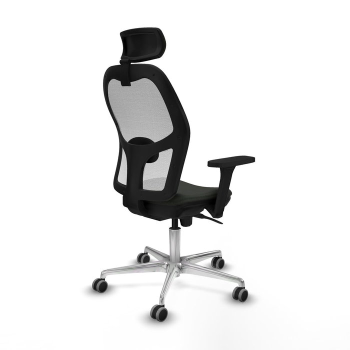 PIQUERAS Y CRESPO Silla de oficina Jorquera con mecanismo Sincro, tela negra y malla blanca PIQUERAS Y CRESPO Silla de oficina Jorquera con mecanismo Sincro, tela negra y malla blanca