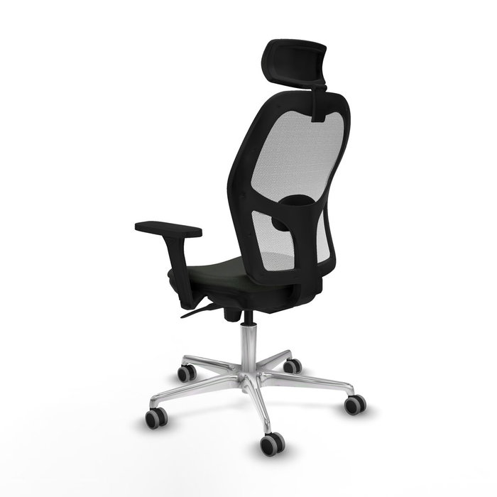 PIQUERAS Y CRESPO Silla de oficina Jorquera con mecanismo Sincro, tela negra y malla blanca PIQUERAS Y CRESPO Silla de oficina Jorquera con mecanismo Sincro, tela negra y malla blanca