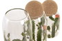 DKD Home Decor Set de 3 Botes de Cristal Cactus con Corcho
