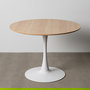 Mesa Comedor Natural-Blanco Dm-Metal 100 X 100 X 75 cm