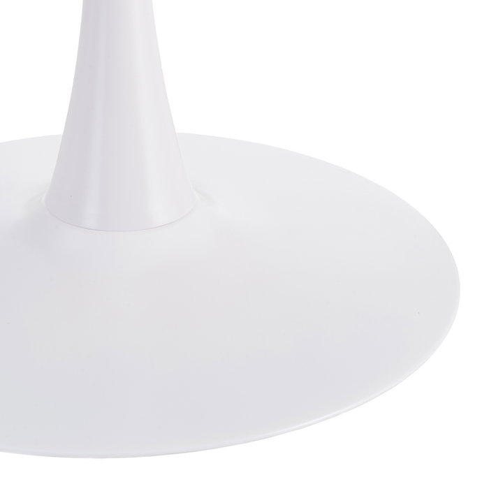 Mesa Comedor Natural-Blanco Dm-Metal 100 X 100 X 75 cm