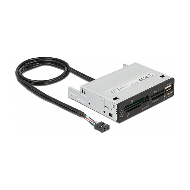 DeLOCK Lector de tarjetas USB 2.0 de 3.5 pulg. con 5 ranuras y 1 puerto USB 2.0 Tipo-A DeLOCK Lector de tarjetas USB 2.0 de 3.5 pulg. con 5 ranuras y 1 puerto USB 2.0 Tipo-A