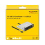 DeLOCK Lector de Tarjetas USB 2.0 Interno 5 Ranuras (CF, SD, MicroSD, MS PRO, xD) + 1 Puerto USB 2.0 Tipo A - 3.5", 480 Mbit/s, Metal Negro/Gris