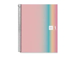 Miquelrius Cuaderno espiral Din A4 80 hojas 90 gr cuadro 5 mm tapa forrada Aurora