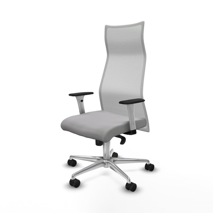 PIQUERAS Y CRESPO Sillón Albacete con mecanismo Sincro, Gris claro/Blanco