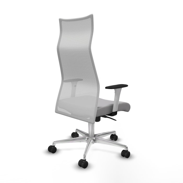 PIQUERAS Y CRESPO Sillón Albacete con mecanismo Sincro, Gris claro/Blanco