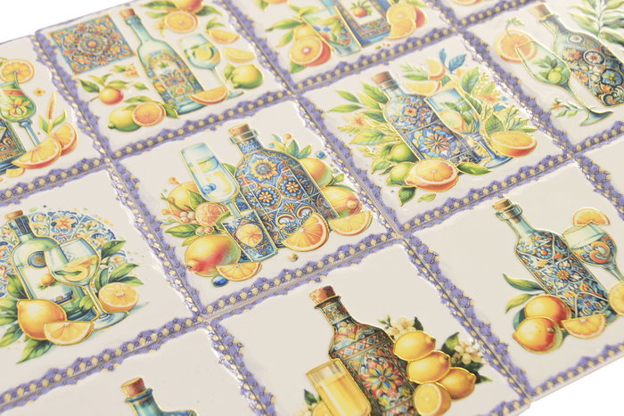DKD Home Decor Set de 12 Posavasos de Dolomita Limones con Acabado Dorado DKD Home Decor Set de 12 Posavasos de Dolomita Limones con Acabado Dorado