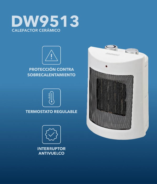 DAEWOO Calefactor cerámico PTC 1800W