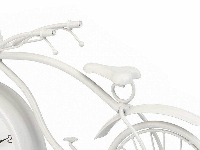 Reloj Forja Bicicleta Blanco 22 cm Giftdecor (Set de 4)