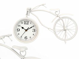 Reloj Forja Bicicleta Blanco 22 cm Giftdecor (Set de 4)
