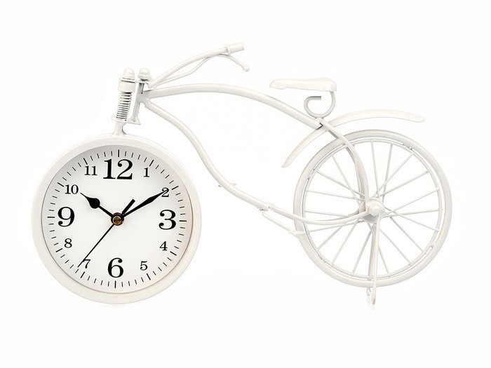 Reloj Forja Bicicleta Blanco 22 cm Giftdecor (Set de 4)