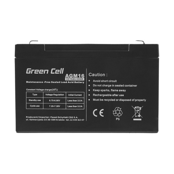Green Cell AGM16 Batería para UPS 6 V 10 Ah Green Cell AGM16 Batería para UPS 6 V 10 Ah