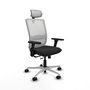 PIQUERAS Y CRESPO Silla de oficina Haches con mecanismo Sincro/Traslack, Negro y Blanco