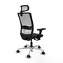 PIQUERAS Y CRESPO Silla de oficina Haches con mecanismo Sincro/Traslack, Negro y Blanco