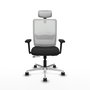 PIQUERAS Y CRESPO Silla de oficina Haches con mecanismo Sincro/Traslack, Negro y Blanco