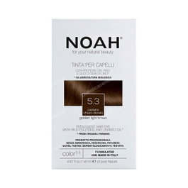 NOAH Tinte Capilar Castaño Claro Dorado 5.3 - Tinte Sin Amoníaco con Proteínas de Arroz y Aceite de Linaza - Cobertura de Canas - Kit de 140ml