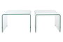DKD Home Decor Set de 2 Mesitas Auxiliares de Cristal Templado Transparente
