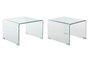 DKD Home Decor Set de 2 Mesitas Auxiliares de Cristal Templado Transparente