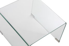 DKD Home Decor Set de 2 Mesitas Auxiliares de Cristal Templado Transparente