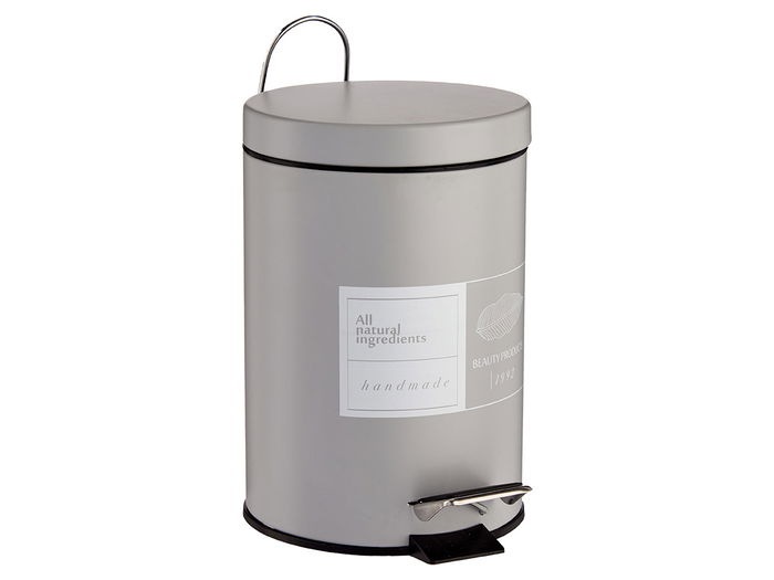 Berilo Papelera 3 L Acero y Plástico Blanco Gris 23 x 24.5 x 17 cm (Set de 6)
